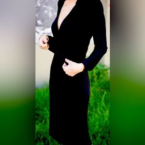 Diane von Furstenberg black wrap dress
